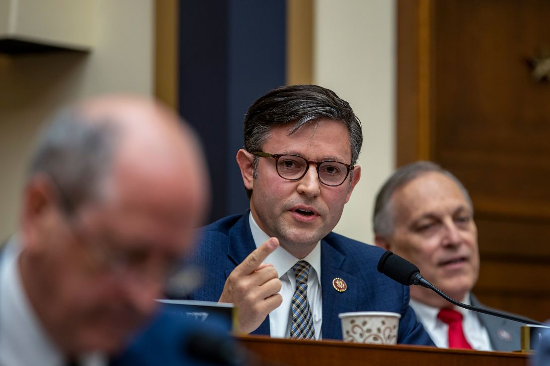 Rep. Mike Johnson speaks during a hearing of the House Judiciary Committee on Capitol Hill on July 14, 2022 in Washington, DC. The committee heard testimony on threats to individual freedoms after theUS Supreme Court reversed the Roe v. Wade decision on abortions.