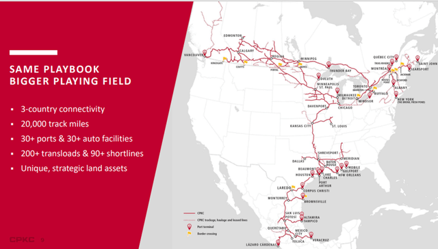 Map of canadian Pacifics route Network