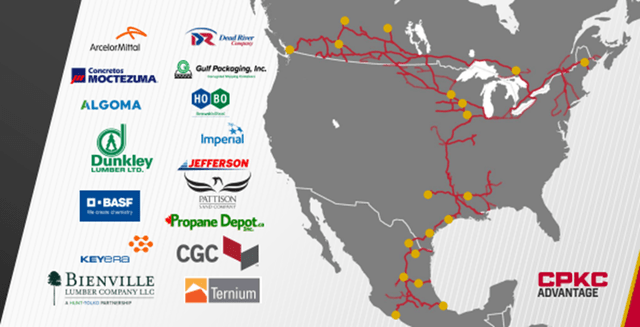 Map of industry growth alongside Canadian Pacific Network