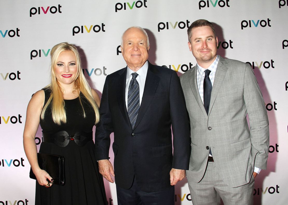 In this 2013 photo, John McCain, center, Meghan McCain and Jimmy McCain attend 